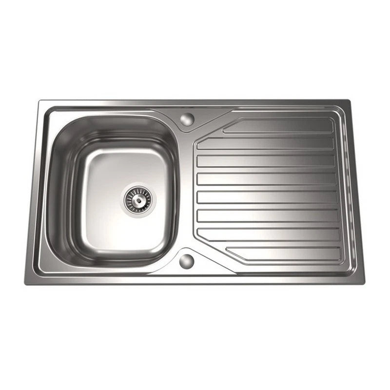 1810 - Veloreuno 860i Rev Inset Stainless Steel 1.0 Bowl Sink with Drainer