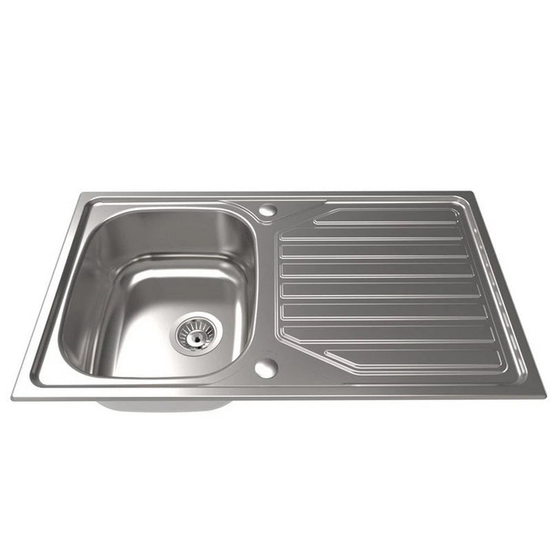 1810 - Veloreuno 860i Rev Inset Stainless Steel 1.0 Bowl Sink with Drainer
