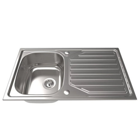 1810 - Veloreuno 860i Rev Inset Stainless Steel 1.0 Bowl Sink with Drainer