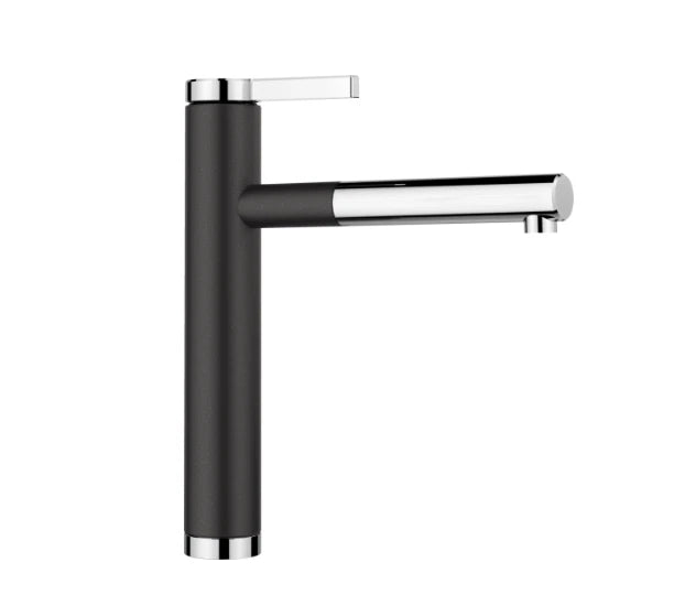 Blanco Linee-S - 518438 - Single Lever Monobloc Kitchen Tap with Pull-out Spray - Silgranit Anthracite/Chrome