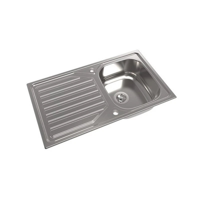 1810 - Veloreuno 860i Rev Inset Stainless Steel 1.0 Bowl Sink with Drainer