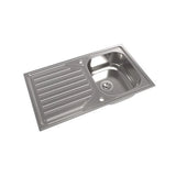 1810 - Veloreuno 860i Rev Inset Stainless Steel 1.0 Bowl Sink with Drainer