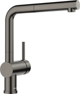 Blanco Linus-S - 527733 - Single Lever Monobloc Kitchen Tap with Pull-out Spray - Satin Dark Steel