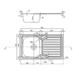 1810 - Veloreuno 860i Rev Inset Stainless Steel 1.0 Bowl Sink with Drainer