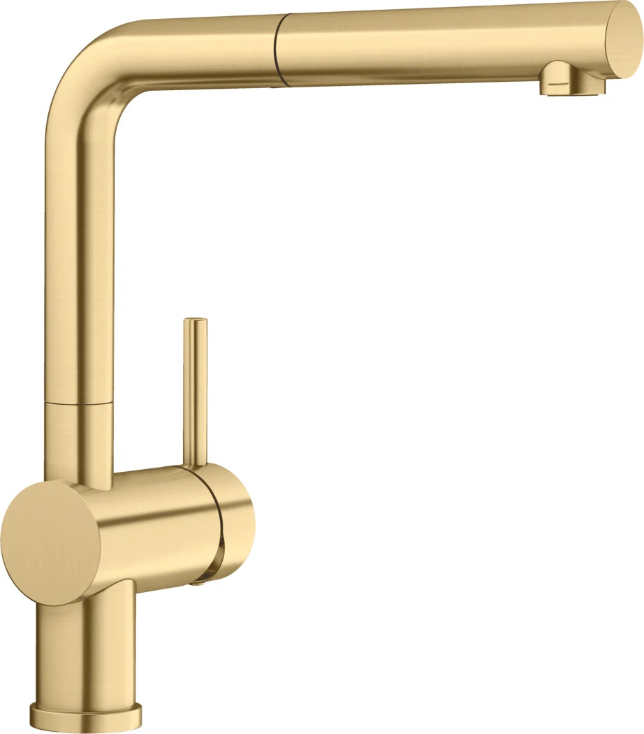 Blanco Linus-S - 526684 - Single Lever Monobloc Kitchen Tap with Pull-out Spray - Satin Gold