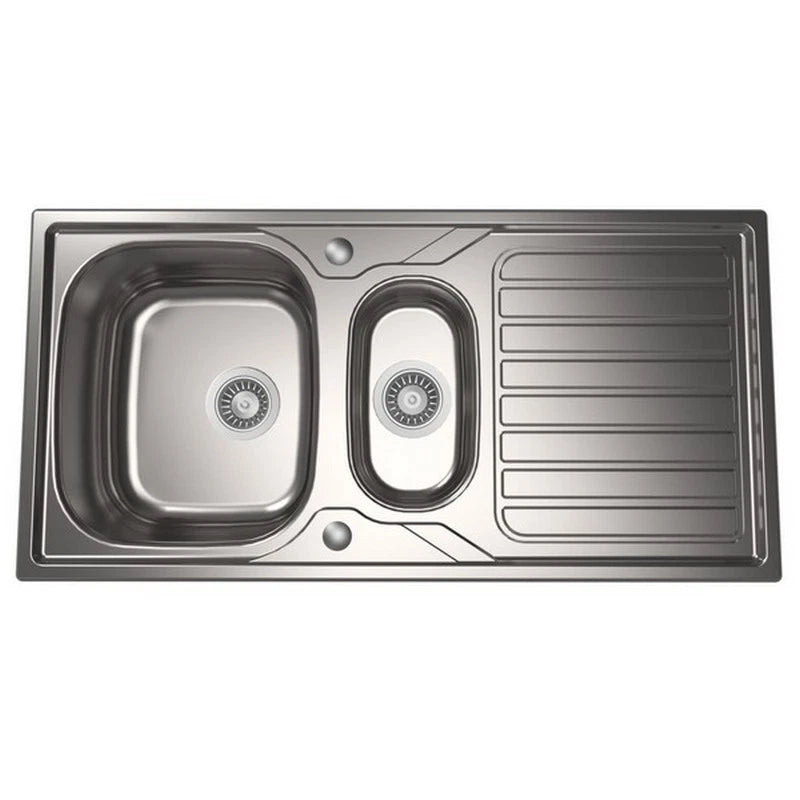 1810 - Veloreduo 100i Rev Inset Stainless Steel 1.5 Bowl Sink with Drainer
