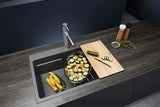 Blanco ETAGON 8 InFino Silgranit Volcano Grey Inset 1.0 Bowl Sink - 527262