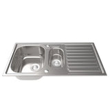 1810 - Veloreduo 100i Rev Inset Stainless Steel 1.5 Bowl Sink with Drainer