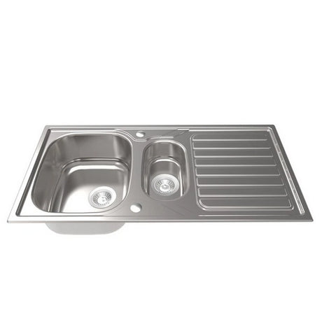 1810 - Veloreduo 100i Rev Inset Stainless Steel 1.5 Bowl Sink with Drainer