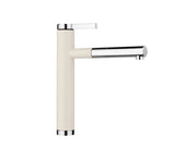 Blanco Linee-S - 526957 - Single Lever Monobloc Kitchen Tap with Pull-out Spray - Silgranit Soft White/Chrome