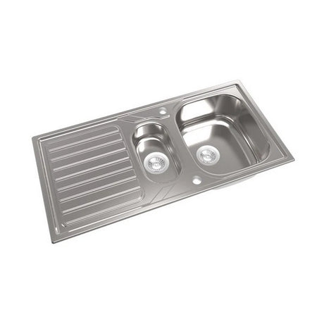 1810 - Veloreduo 100i Rev Inset Stainless Steel 1.5 Bowl Sink with Drainer