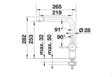 Blanco Linus - 526241 - Single Lever Monobloc Kitchen Tap - PVD Steel