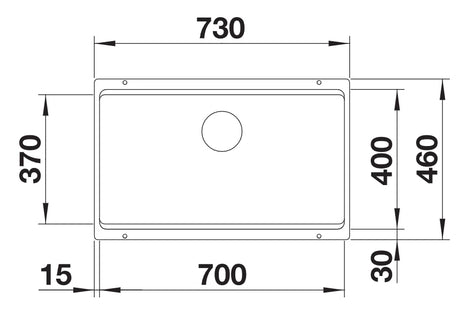 Blanco Etagon 525891 700-U 1 Bowl Silgranit Undermount Sink - Black