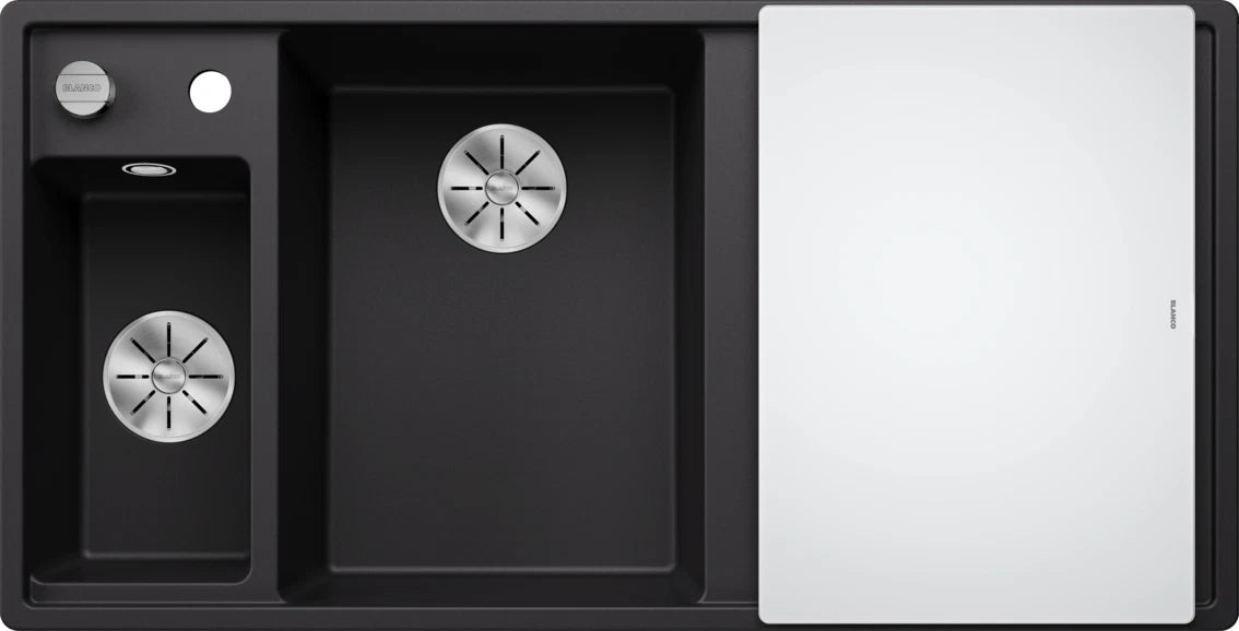 Blanco Axia III 6 S Left Hand - 525848 - Silgranit 1.5 Bowl Inset Sink - Black
