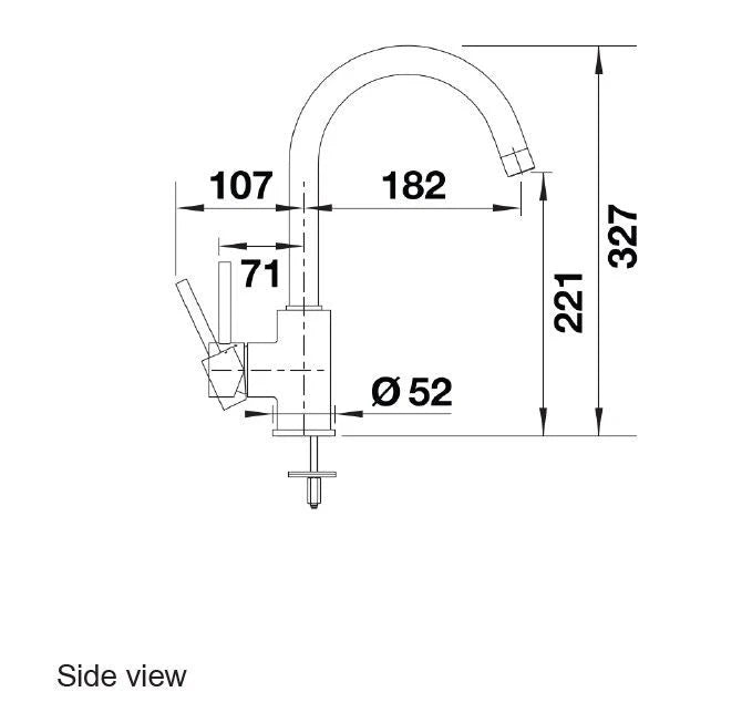 Blanco MIDA Eco Flow - 526143 - Regulated Kitchen Mixer Tap - Chrome