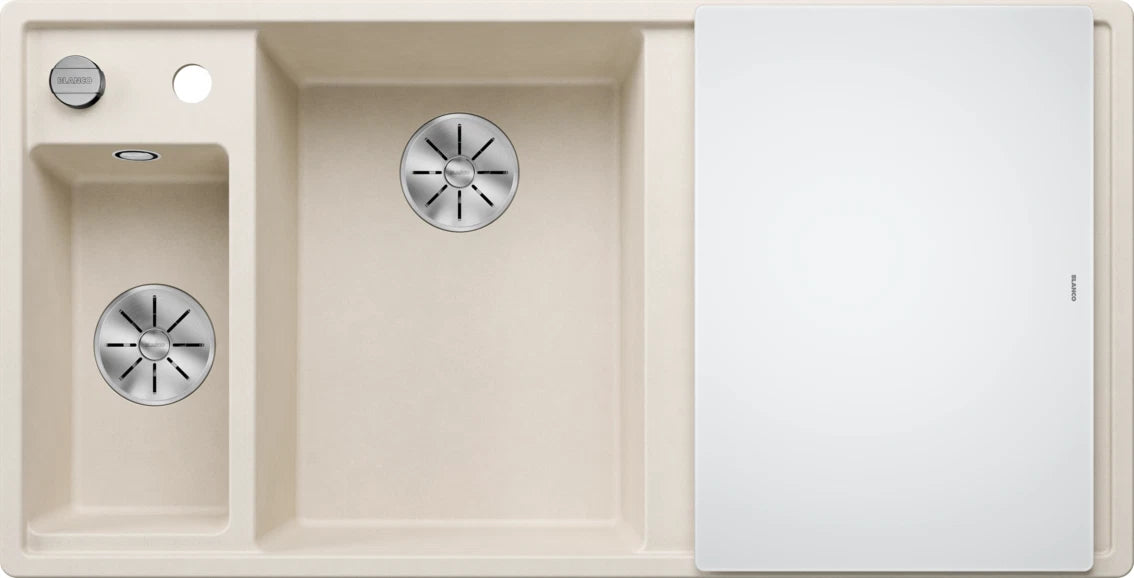 Blanco Axia III 6 S Left Hand - 527043 - Silgranit 1.5 Bowl Inset Sink - Soft White