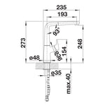 Blanco Avona - 521277 - Single Lever Pull-out Monobloc Kitchen Mixer Tap - Chrome