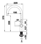 Blanco Candor - 526703 - Twin Lever Spout Solid Kitchen Mixer Tap - Brushed Stainless Steel