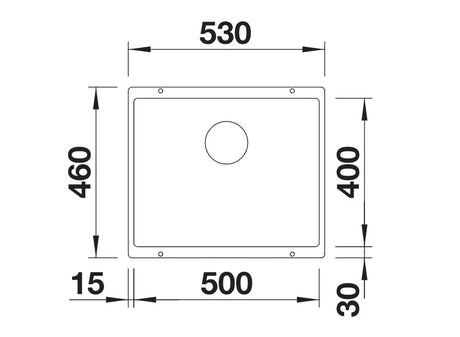 Blanco Subline 500-U - 523436 - 1.0 Bowl Silgranit Undermount Sink - White
