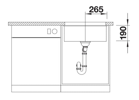 Blanco Subline 500-U - 523436 - 1.0 Bowl Silgranit Undermount Sink - White
