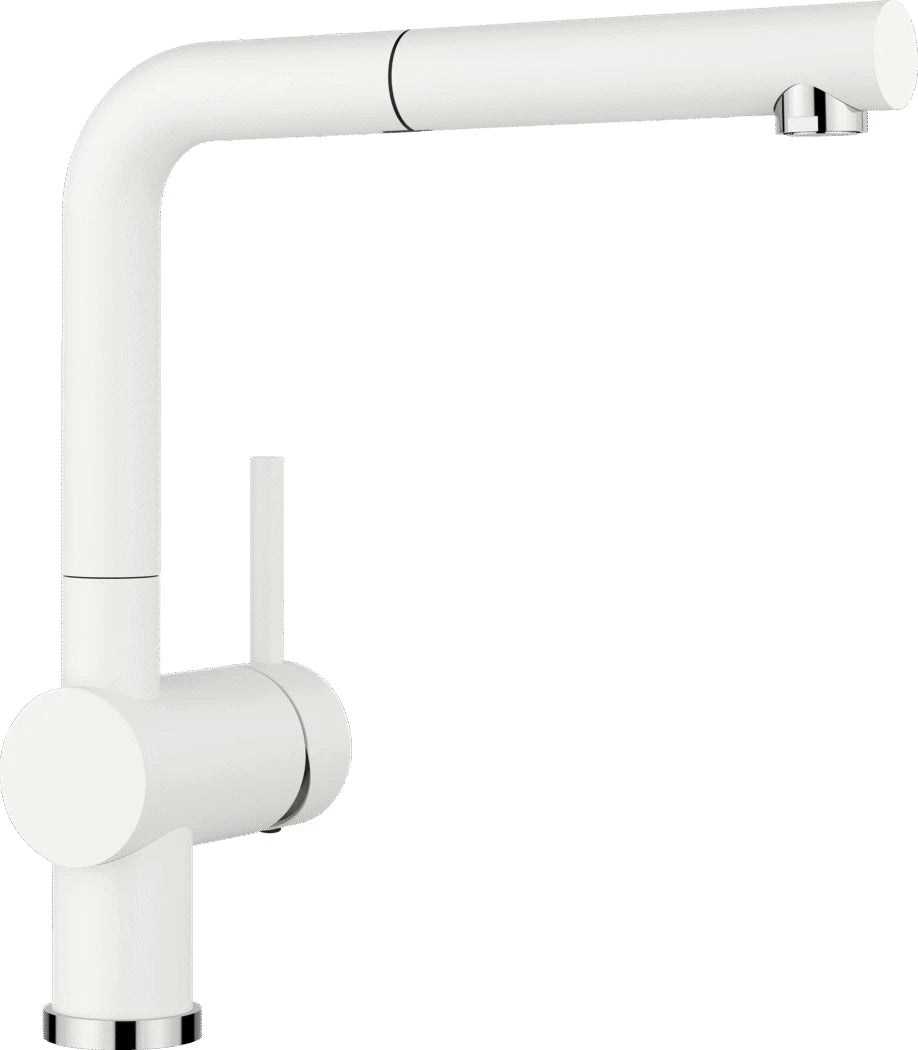 Blanco Linus-S - 516692 - Single Lever Monobloc Kitchen Tap with Pull-out Spray - Silgranit White