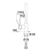 Blanco Jandora-S - 526614 - Single Lever J Shaped Kitchen Pullout Tap - Brushed Stainless Steel (Copy) (Copy)