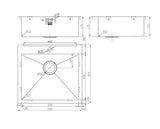 1810 - Zenuno15 500 I-F Stainless Steel 1.0 Bowl U/M Sink - ZU/50/IF/U15/S/090