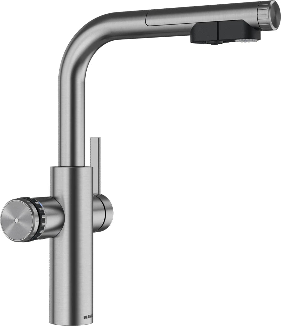 Blanco Choice ICONA-L - 527923 & 527661 Hot, Filtered, Sparkling, Boiling Water Tap - Brushed Stainless Steel