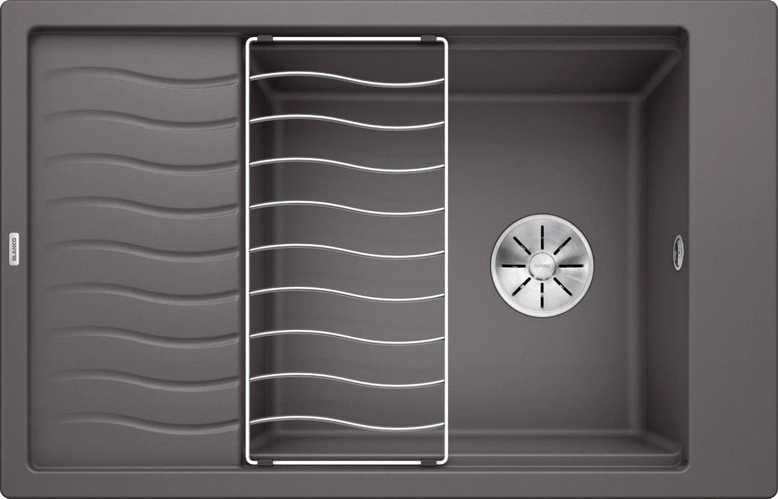Blanco Elon XL 6 S - 524845 - Silgranit 1.0 Bowl Reversible Inset Sink - Rock Grey