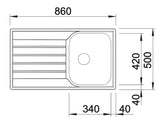Blanco LIVIT 45 S - 450835 - 1.0 Bowl Inset Stainless Steel Sink
