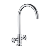 1810 Henry Holt Collection Twin Lever Mixer Tap HH-TL/02/BS - Brushed Steel