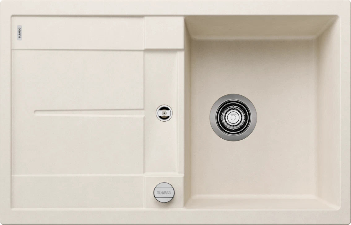 Blanco Metra 45 S - 527105 - Silgranit 1.0 Bowl Reversible Inset Sink - Soft White