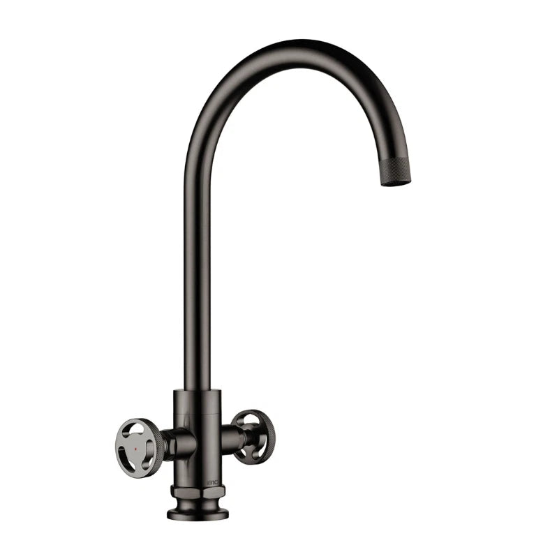1810 Henry Holt Collection Twin Lever Mixer Tap HH-TL/05/GM - Gunmetal