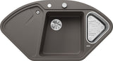 Blanco Delta II Corner - 527238 - Silgranit Inset Corner 1.0 Bowl Kitchen Sink - Volcano Grey