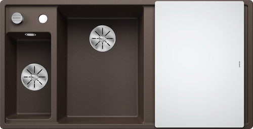 Blanco Axia III 6 S Left Hand - 524662 - Silgranit 1.5 Bowl Inset Sink - Coffee