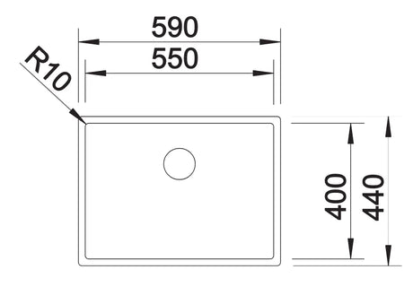 Blanco Claron 550-U - 521579 - Undermount Kitchen Sink - Stainless Steel
