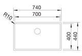 Blanco Claron 700-U - 521581 - Undermount Kitchen Sink - Stainless Steel