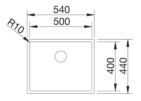 Blanco Claron 500-U Durinox Dark Steel - 527834 - Undermount Kitchen Sink - Stainless Steel