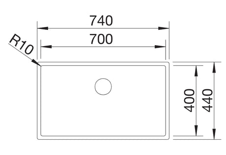 Blanco Claron 700-U Durinox Dark Steel - 527835 - Undermount Kitchen Sink - Stainless Steel