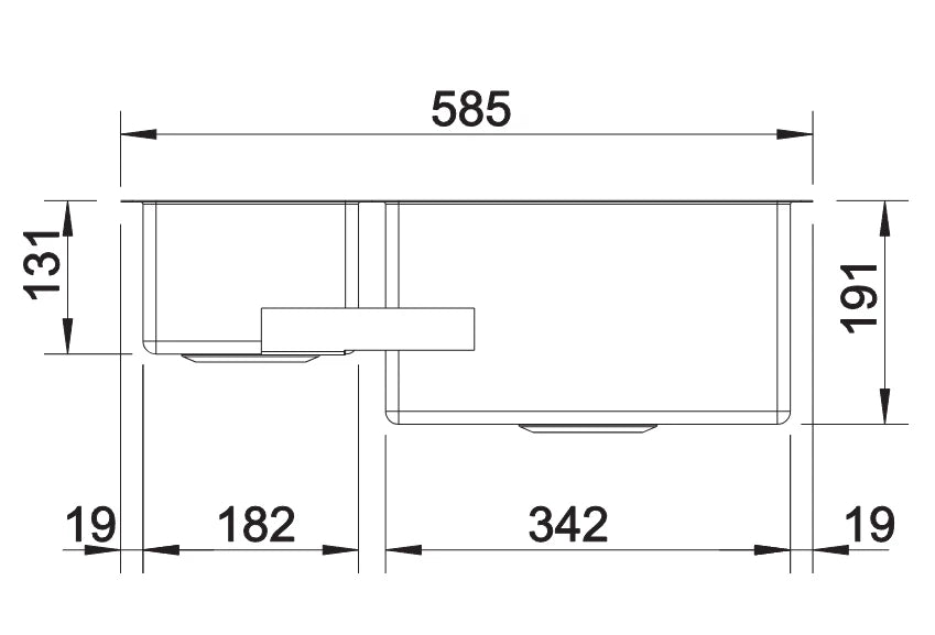 Blanco Claron 340/180-U LH - 521609 - Undermount Kitchen Sink - Stainless Steel