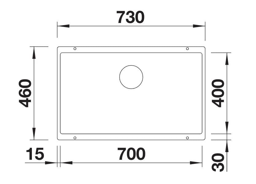 Blanco Subline 700-U - 523442 - 1.0 Bowl Silgranit Undermount Sink - Anthracite