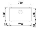 Blanco Subline 700-U - 523442 - 1.0 Bowl Silgranit Undermount Sink - Anthracite