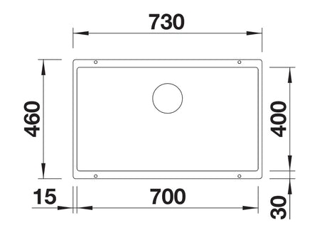 Blanco Subline 700-U - 523446 - 1.0 Bowl Silgranit Undermount Sink - White