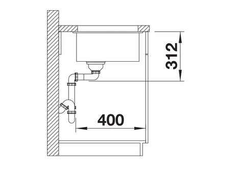 Blanco Subline 700-U - 523446 - 1.0 Bowl Silgranit Undermount Sink - White