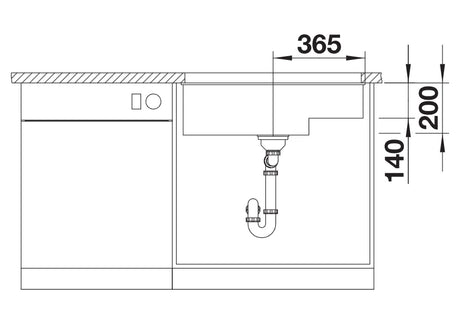 Blanco Subline 700-U Level - 527355 - 1.0 Bowl Silgranit Undermount Sink - Volcano Grey