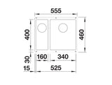 Blanco Subline 340/160-U RH - 523558 - Undermount Sink Silgranit - Anthracite