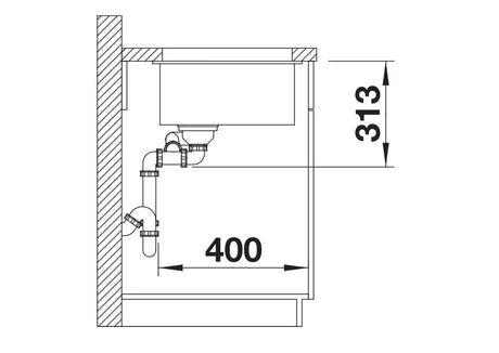 Blanco Subline 340/160-U RH - 523562 - Undermount Sink Silgranit - White