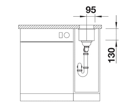 Blanco Subline 160-U - 523403 - 1.0 Bowl Silgranit Undermount Sink - Tartufo