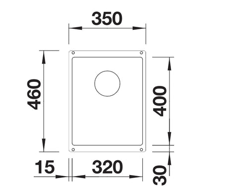 Blanco Subline 320-U - 523410 - 1.0 Bowl Silgranit Undermount Sink - White