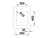 Blanco Subline 320-U - 523406 - 1.0 Bowl Silgranit Undermount Sink - Anthracite